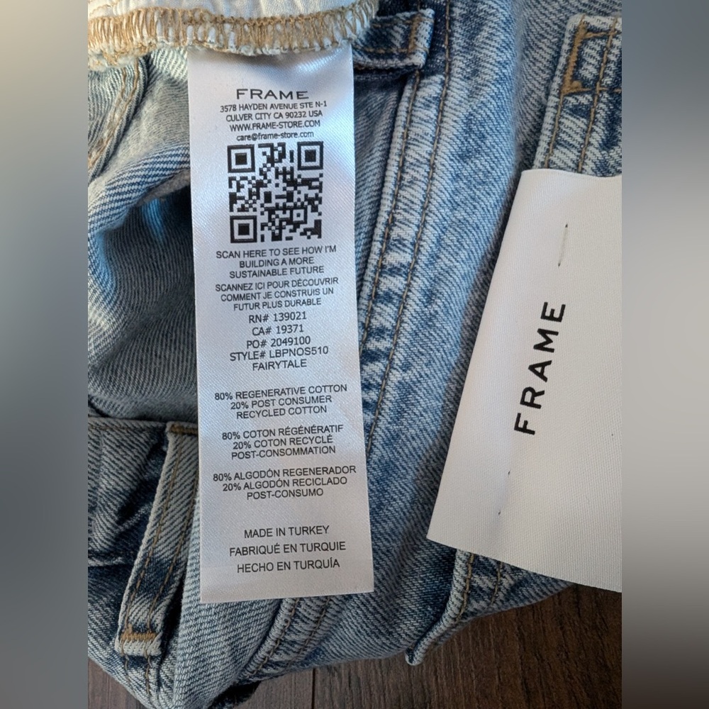 Frame Le Baggy Palazzo Jeans Fairytale Wash Multicolor Denim NWT Size 26 - Picture 7 of 12